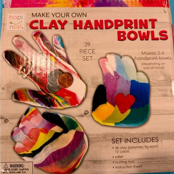 Hapinest Clay Handprint Bowls Set - Picture 3 of 3